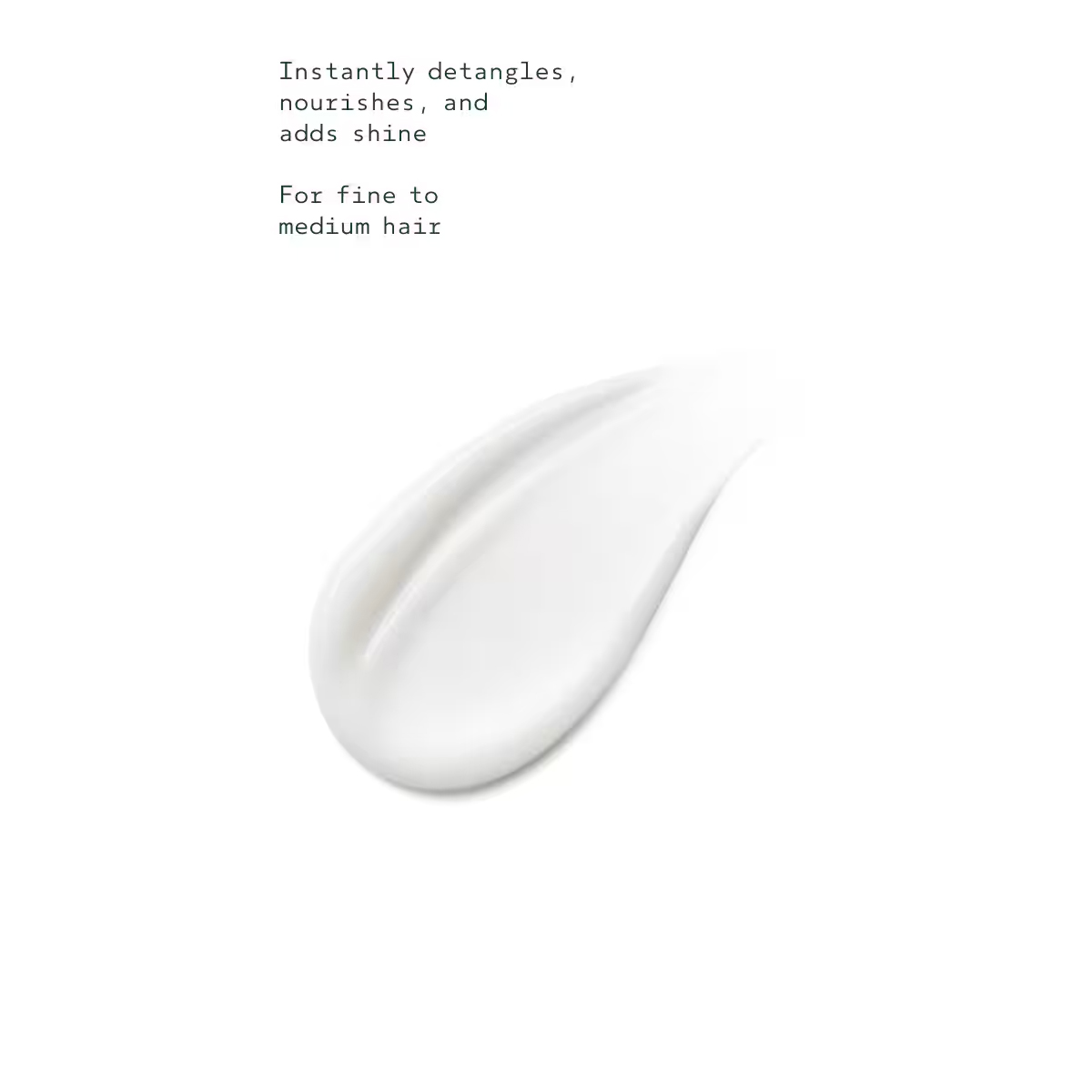 A smudge of Shampure Nurturing Conditioner cream with text that reads: “Instantly detangles, nourishes, and adds shine. For fine to medium hair.” - SAAB Salon Spa | Ottawa On, Canada