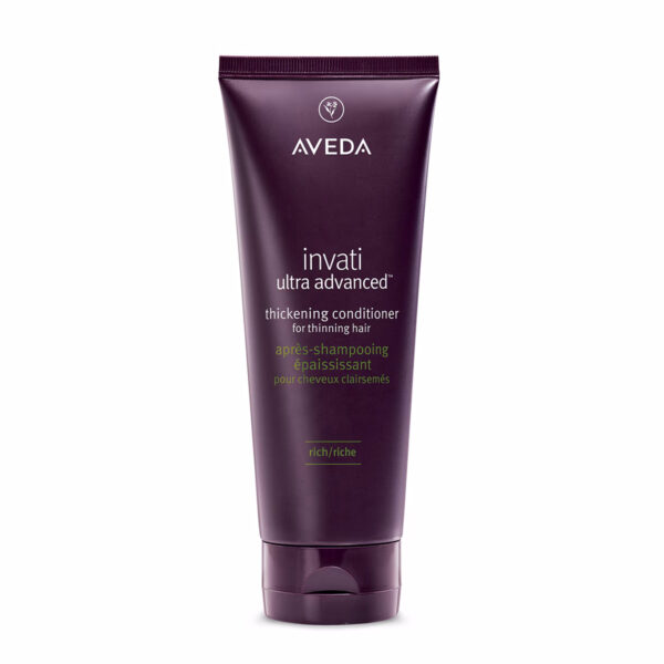 Aveda Invati Ultra Advanced thickening conditioner for thinning hair in a dark purple tube with white text. - SAAB Salon Spa | Ottawa On, Canada