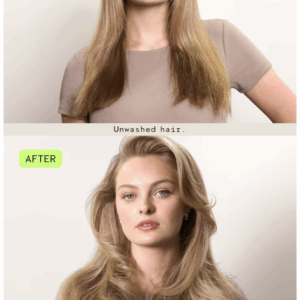 A woman with straight, flat hair labeled 