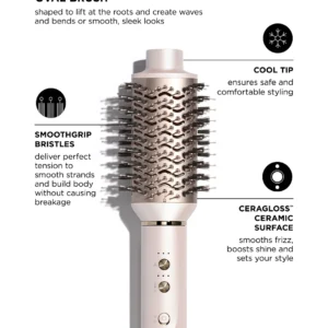 The T3 Aire360 is an oval brush tool featuring a cool tip, SmoothGrip bristles, and a Ceragloss ceramic surface to smooth, lift roots, create waves, and reduce frizz. - SAAB Salon Spa | Ottawa On, Canada