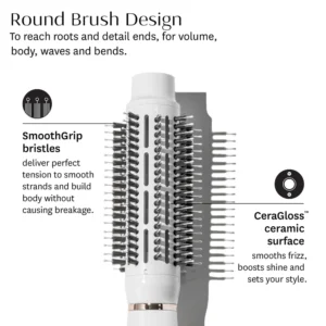 The T3 Airebrush (Copy) features SmoothGrip bristles and a CeraGloss ceramic surface to smooth hair and add volume, body, waves, and bends. - SAAB Salon Spa | Ottawa On, Canada