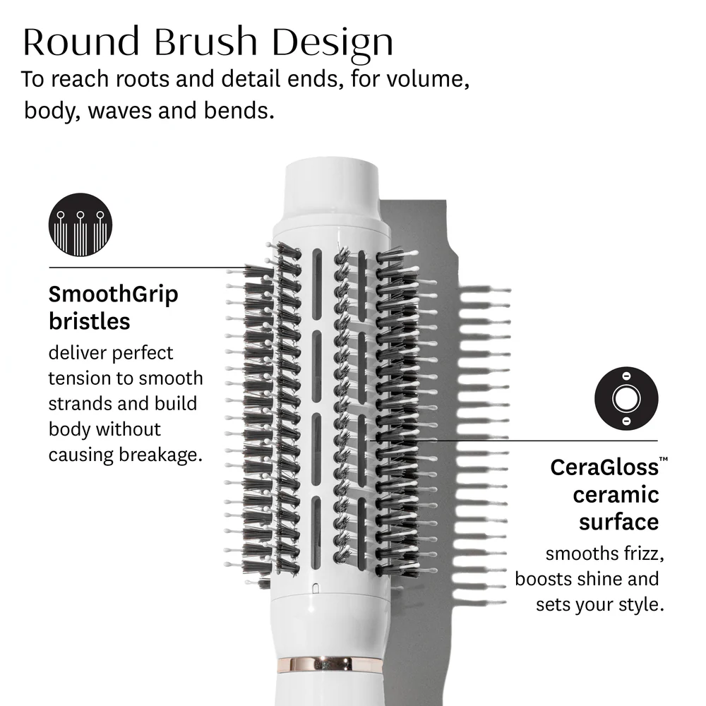 The T3 Airebrush (Copy) features SmoothGrip bristles and a CeraGloss ceramic surface to smooth hair and add volume, body, waves, and bends. - SAAB Salon Spa | Ottawa On, Canada