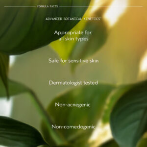 Text overlay on blurred green leafy background lists facts: 